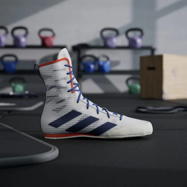 Botas de boxeo Adidas Box Hog 4 Blanco-azul  - Image 2