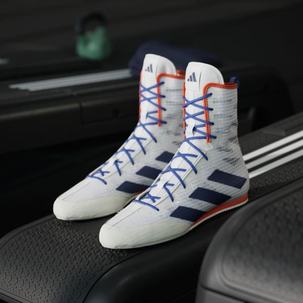 Botas de boxeo Adidas Box Hog 4 Blanco-azul  - Image 3