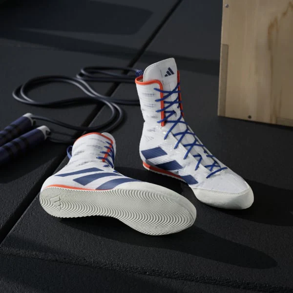 Botas de boxeo Adidas Box Hog 4 Blanco-azul  - Image 6