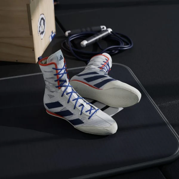 Botas de boxeo Adidas Box Hog 4 Blanco-azul  - Image 7