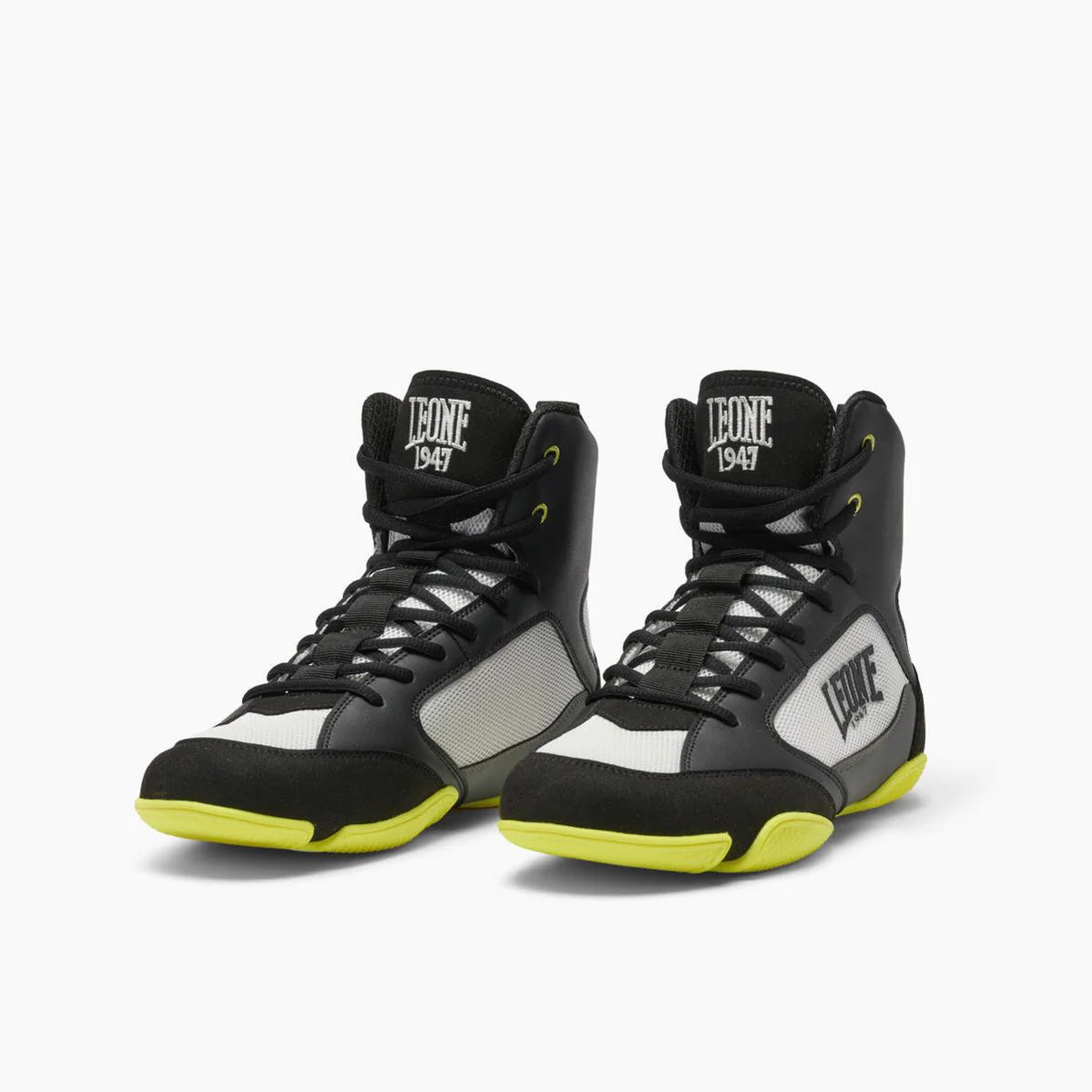 Botas de boxeo Leone 1947 Premium CL110 Negro-lima 