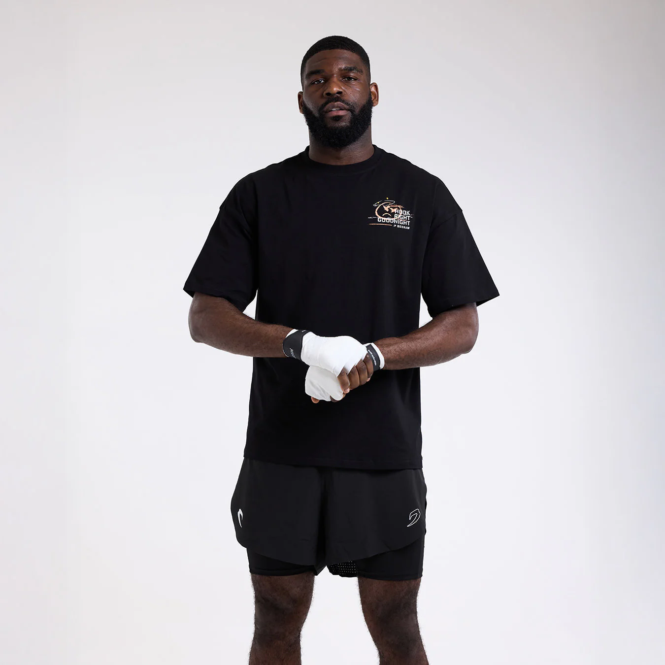 Camiseta Boxraw Hook Right Goodnight Oversize Negro - Image 4