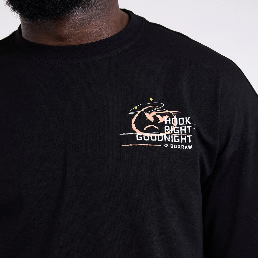 Camiseta Boxraw Hook Right Goodnight Oversize Negro - Image 6