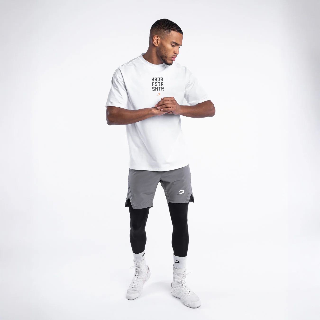 Camiseta Boxraw HRDR FSTR SMTR Oversize Blanco  - Image 2