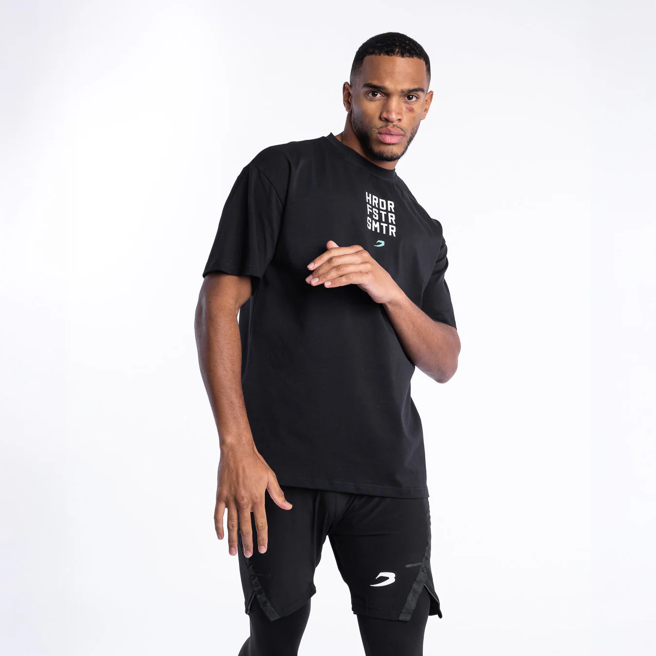 Camiseta Boxraw HRDR FSTR SMTR Oversize Negro  - Image 5