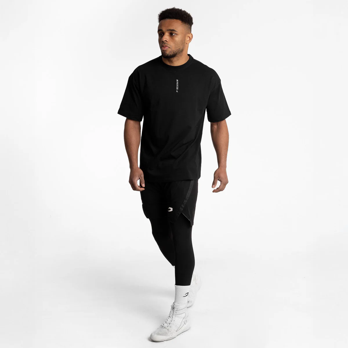 Camiseta Boxraw Lineal Oversize Negro - Image 3