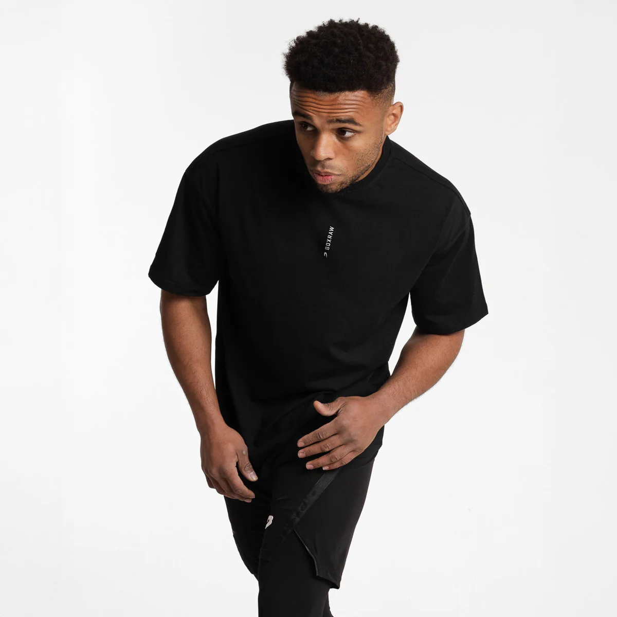 Camiseta Boxraw Lineal Oversize Negro - Image 6