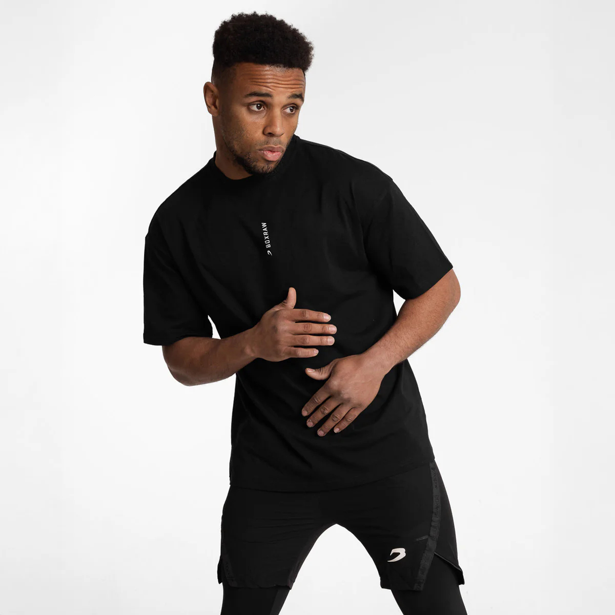 Camiseta Boxraw Lineal Oversize Negro - Image 7