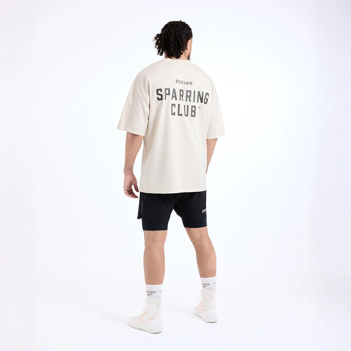 Camiseta Boxraw Sparring Club Oversize Beige - Image 3