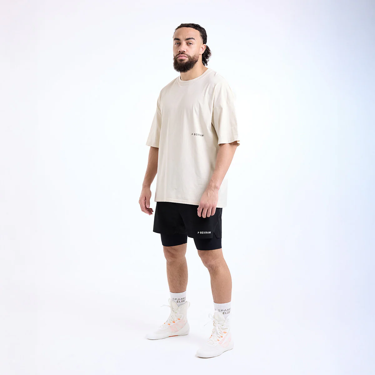 Camiseta Boxraw Sparring Club Oversize Beige - Image 4