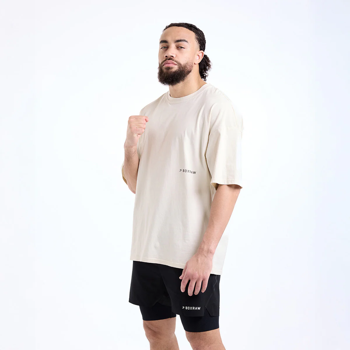 Camiseta Boxraw Sparring Club Oversize Beige - Image 5