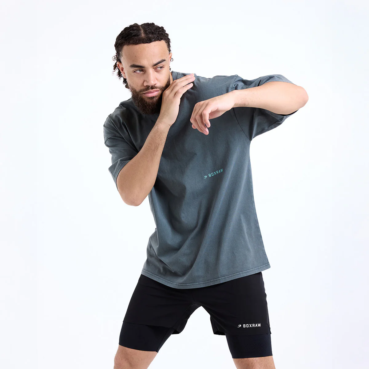 Camiseta Boxraw Sparring Club Oversize Gris  - Image 3