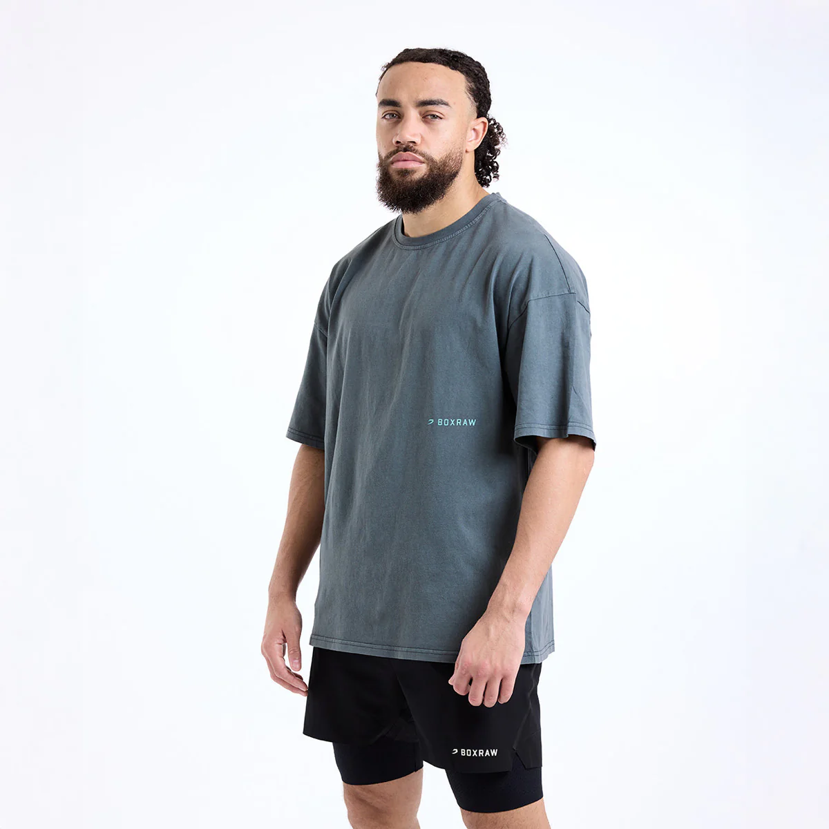 Camiseta Boxraw Sparring Club Oversize Gris  - Image 4