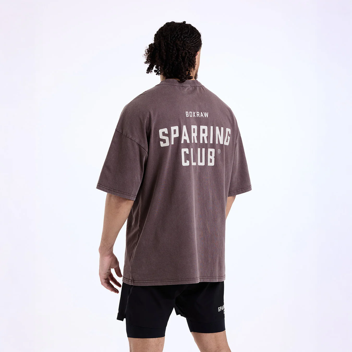Camiseta Boxraw Sparring Club Oversize Marrón  - Image 4