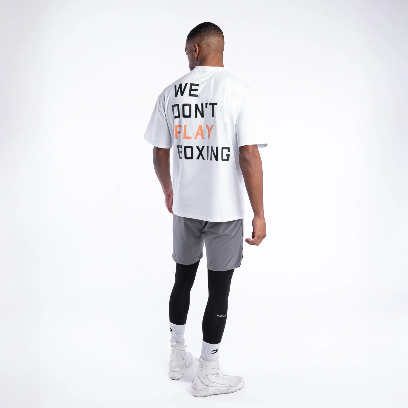 Camiseta Boxraw We Don't Play Boxing Oversize Blanco 