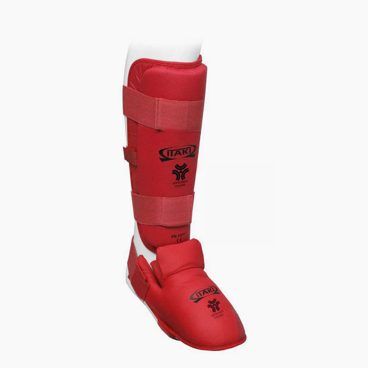 Espinilleras Karate Kumite Itaki con protectores de pies FIJLKAM art.413FIJ - Image 3