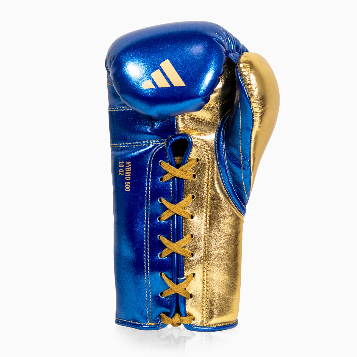 Guantes de boxeo Adidas Hybrid 500 Pro con Cordones Azul-oro  - Image 3