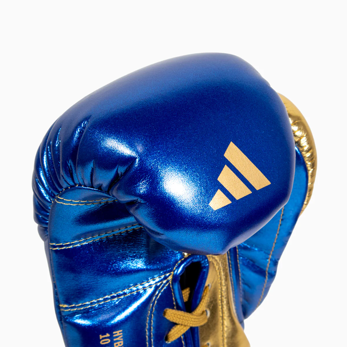 Guantes de boxeo Adidas Hybrid 500 Pro con Cordones Azul-oro  - Image 6
