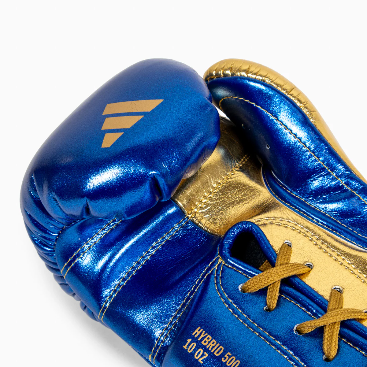 Guantes de boxeo Adidas Hybrid 500 Pro con Cordones Azul-oro  - Image 8