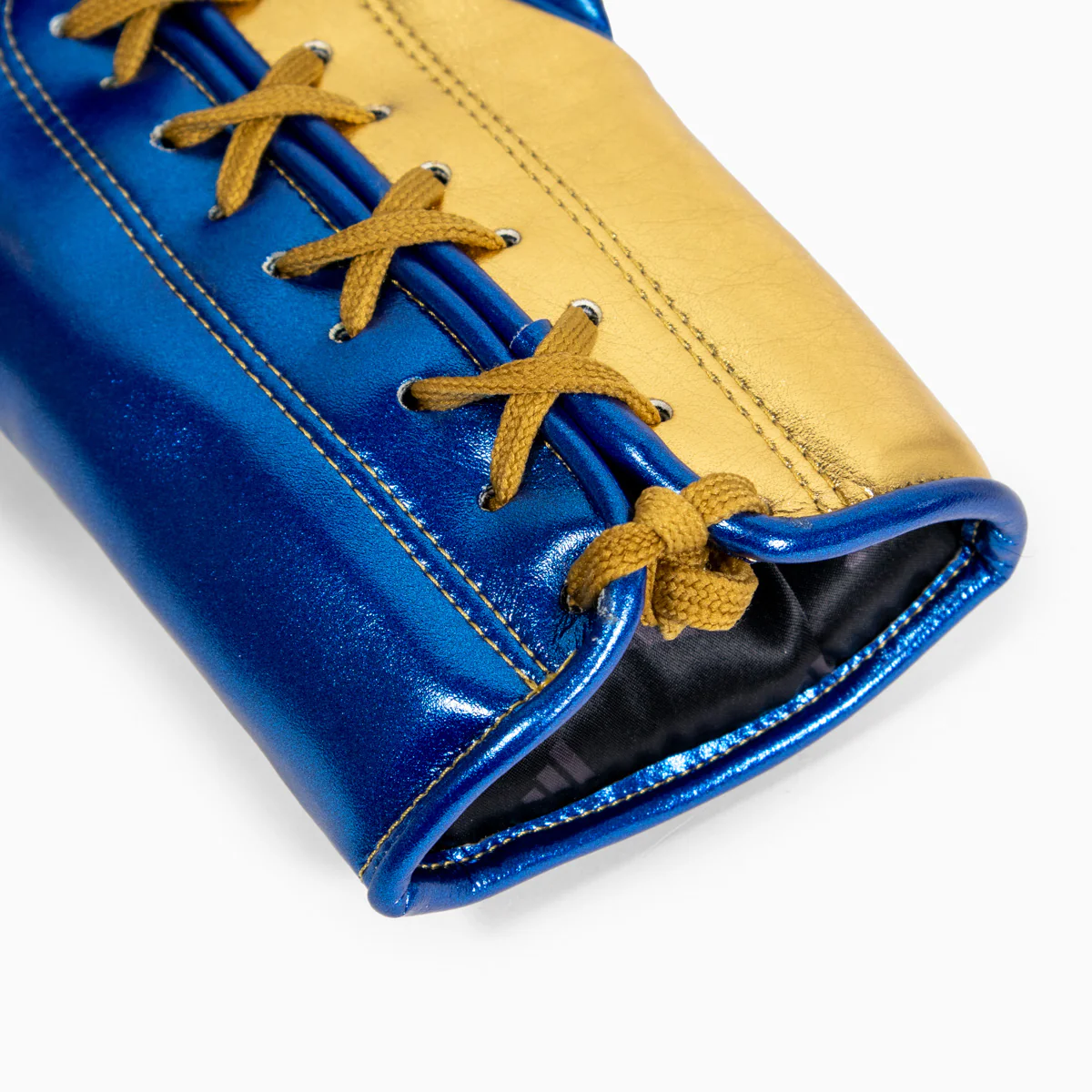 Guantes de boxeo Adidas Hybrid 500 Pro con Cordones Azul-oro  - Image 9