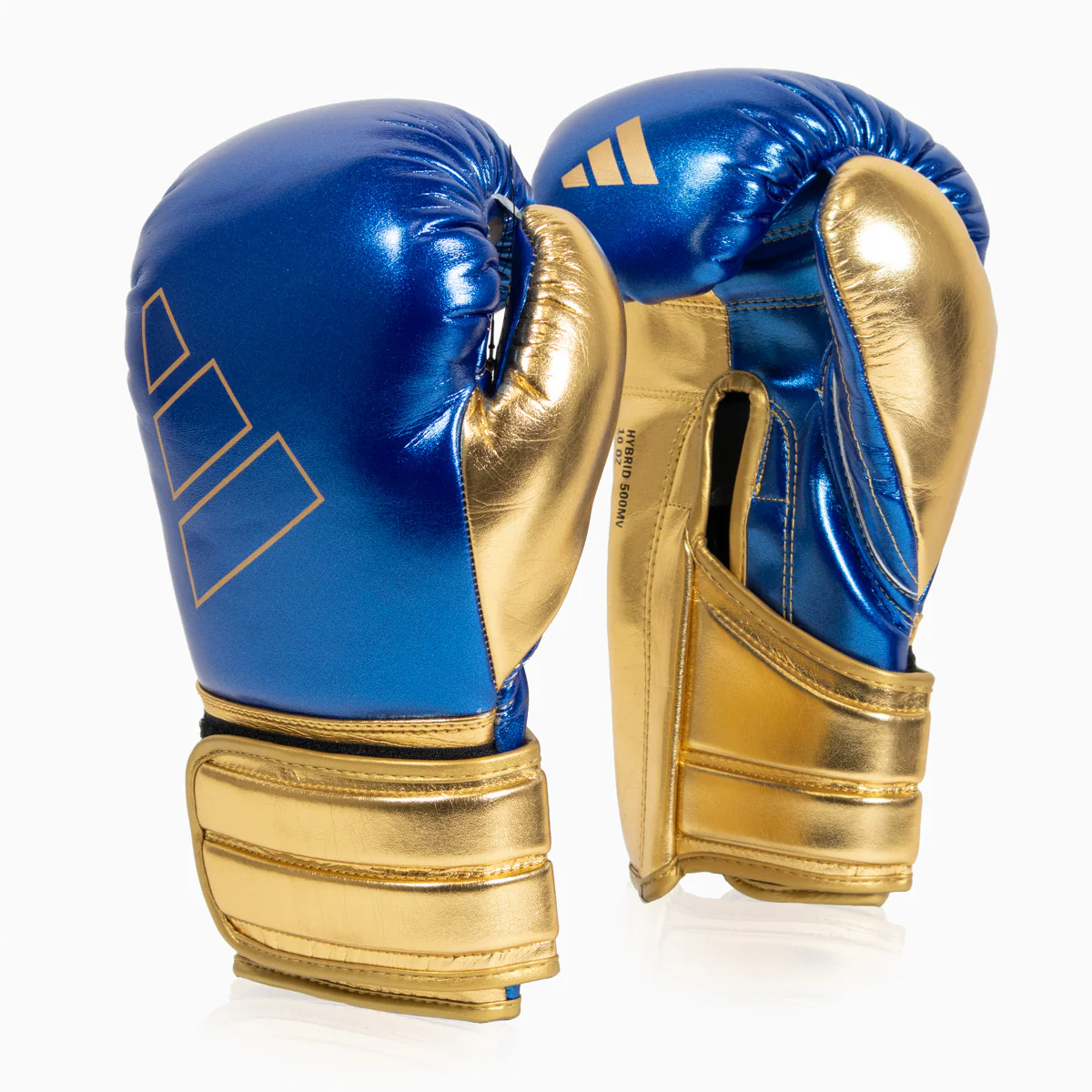 Guantes de boxeo Adidas Hybrid 500 Pro con Velcro Azul-oro