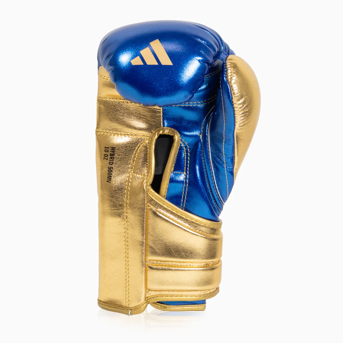 Guantes de boxeo Adidas Hybrid 500 Pro con Velcro Azul-oro - Image 3