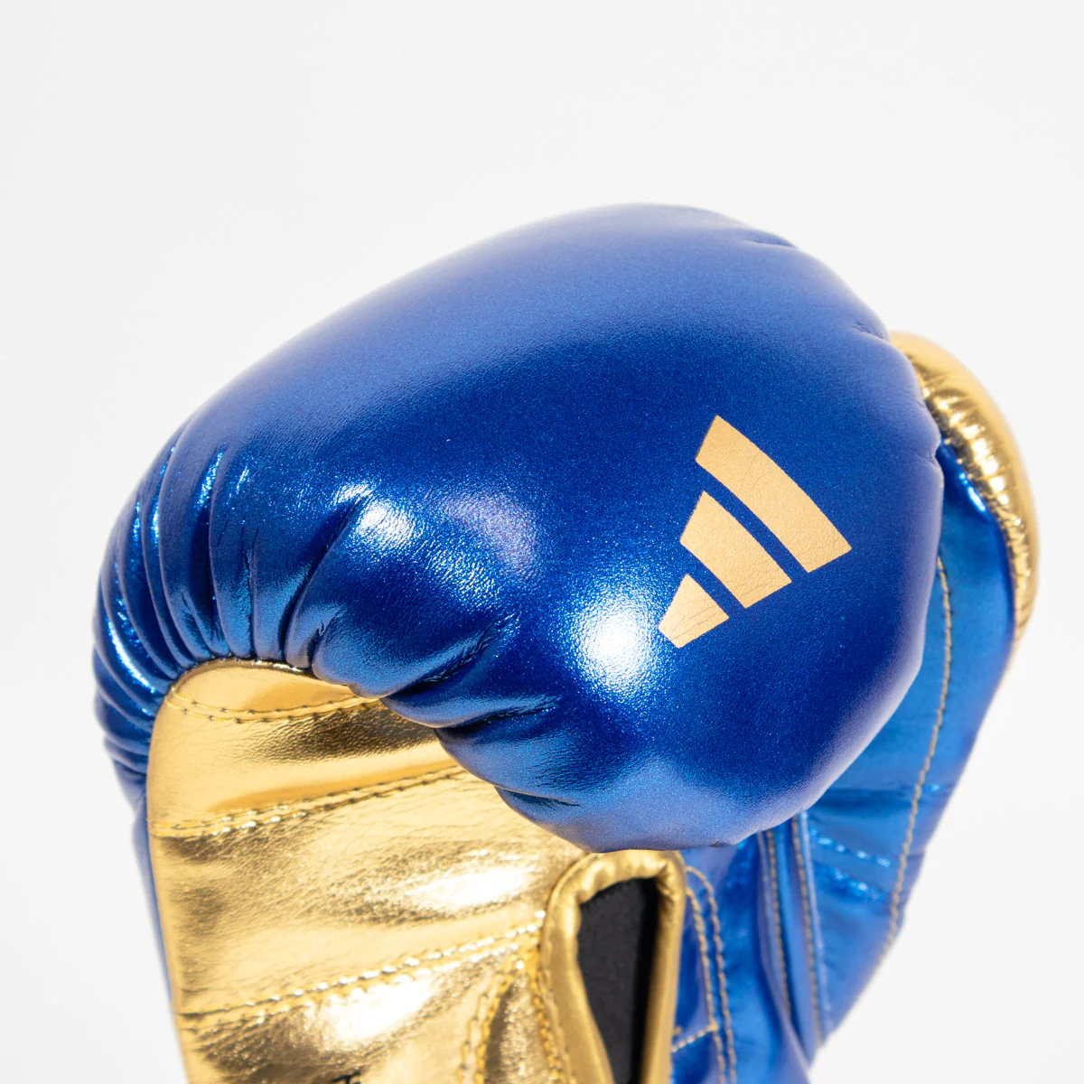 Guantes de boxeo Adidas Hybrid 500 Pro con Velcro Azul-oro - Image 6
