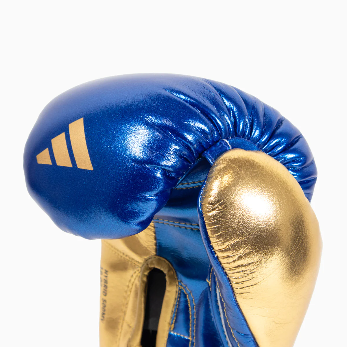 Guantes de boxeo Adidas Hybrid 500 Pro con Velcro Azul-oro - Image 7