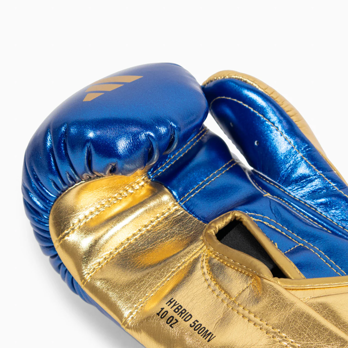 Guantes de boxeo Adidas Hybrid 500 Pro con Velcro Azul-oro - Image 8