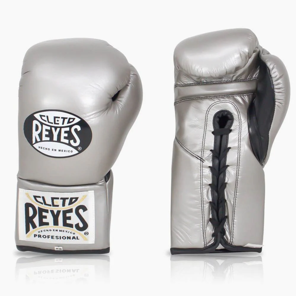 Guantes de boxeo Cleto Reyes Profesional CB2 Platino con cordones  - Image 2