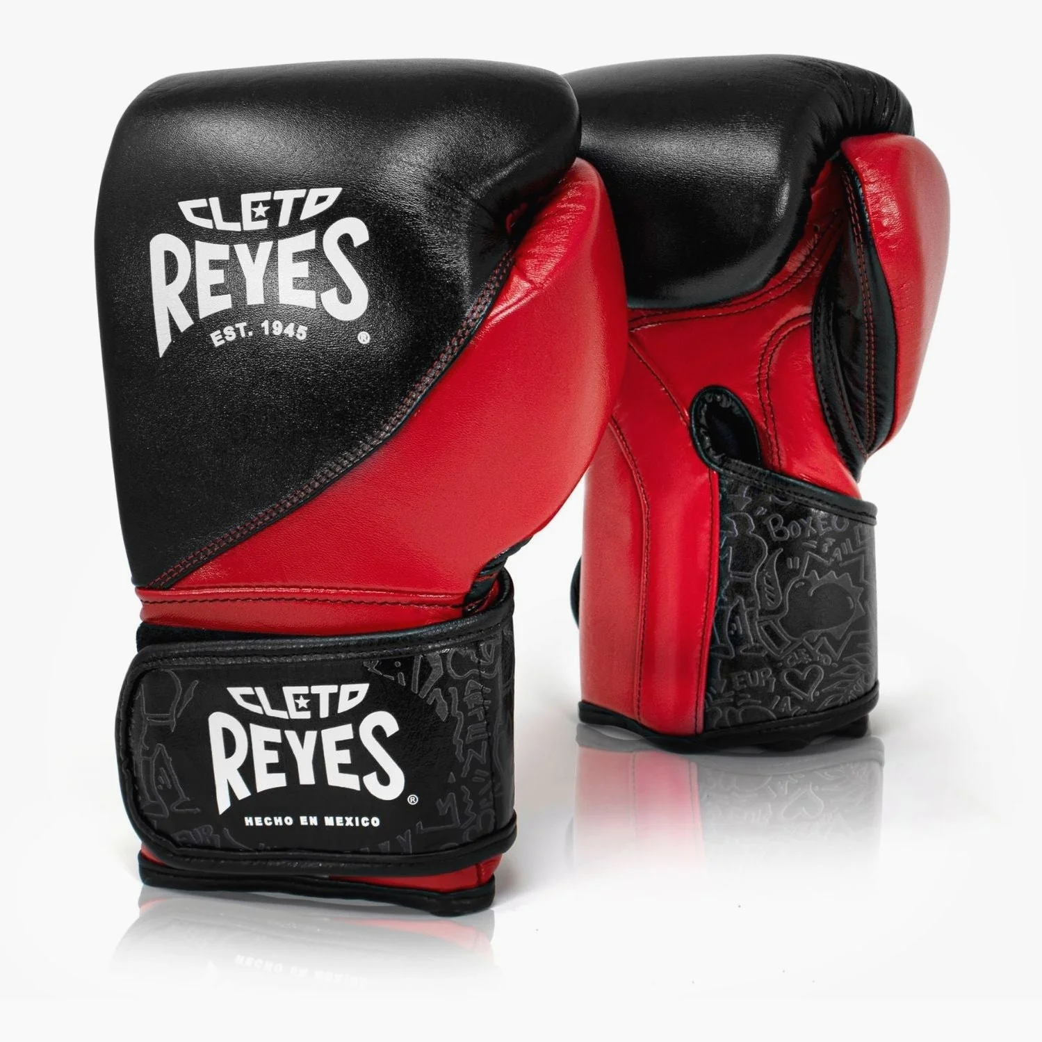Guantes de boxeo Cleto Reyes High Precision Entrenamiento CE7 Negro-Rojo 