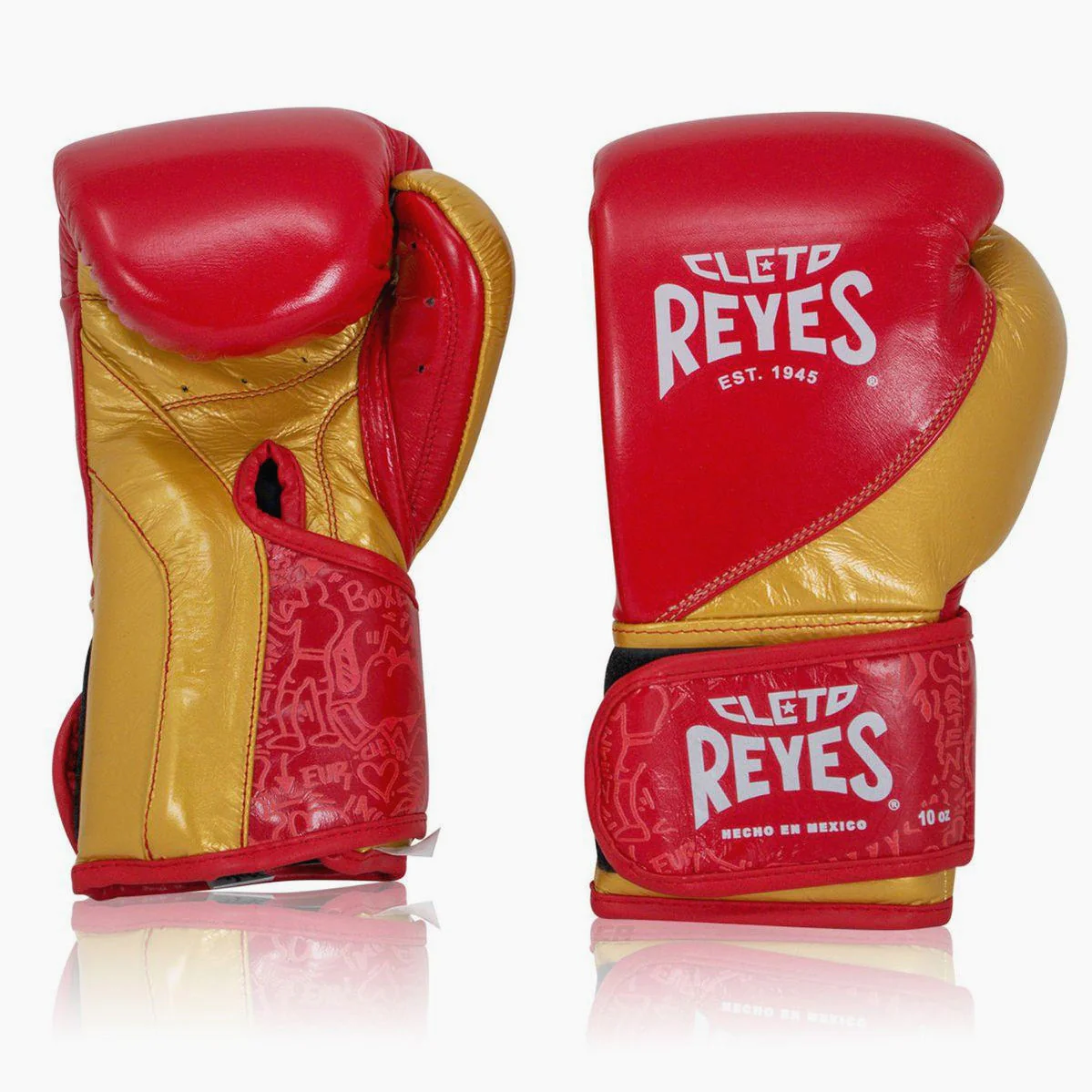 Guantes de boxeo Cleto Reyes High Precision Entrenamiento CE7 Rojo-Oro - Image 3