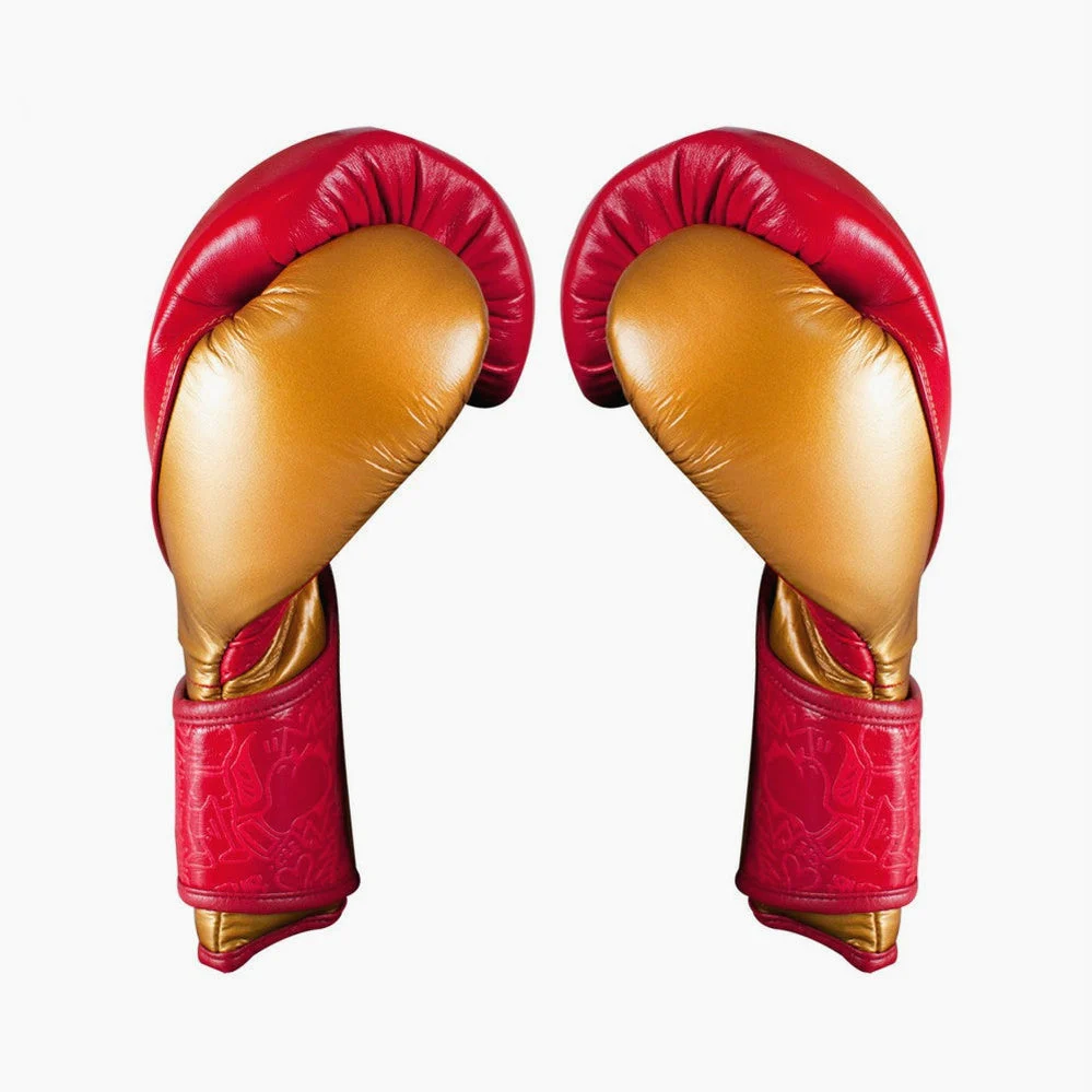 Guantes de boxeo Cleto Reyes High Precision Entrenamiento CE7 Rojo-Oro - Image 4