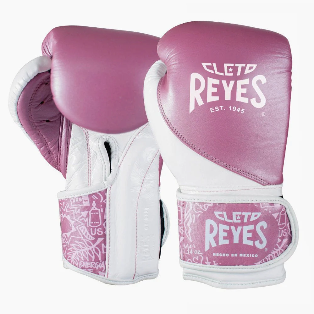 Guantes de boxeo Cleto Reyes High Precision Entrenamiento CE7 Rosa-blanco