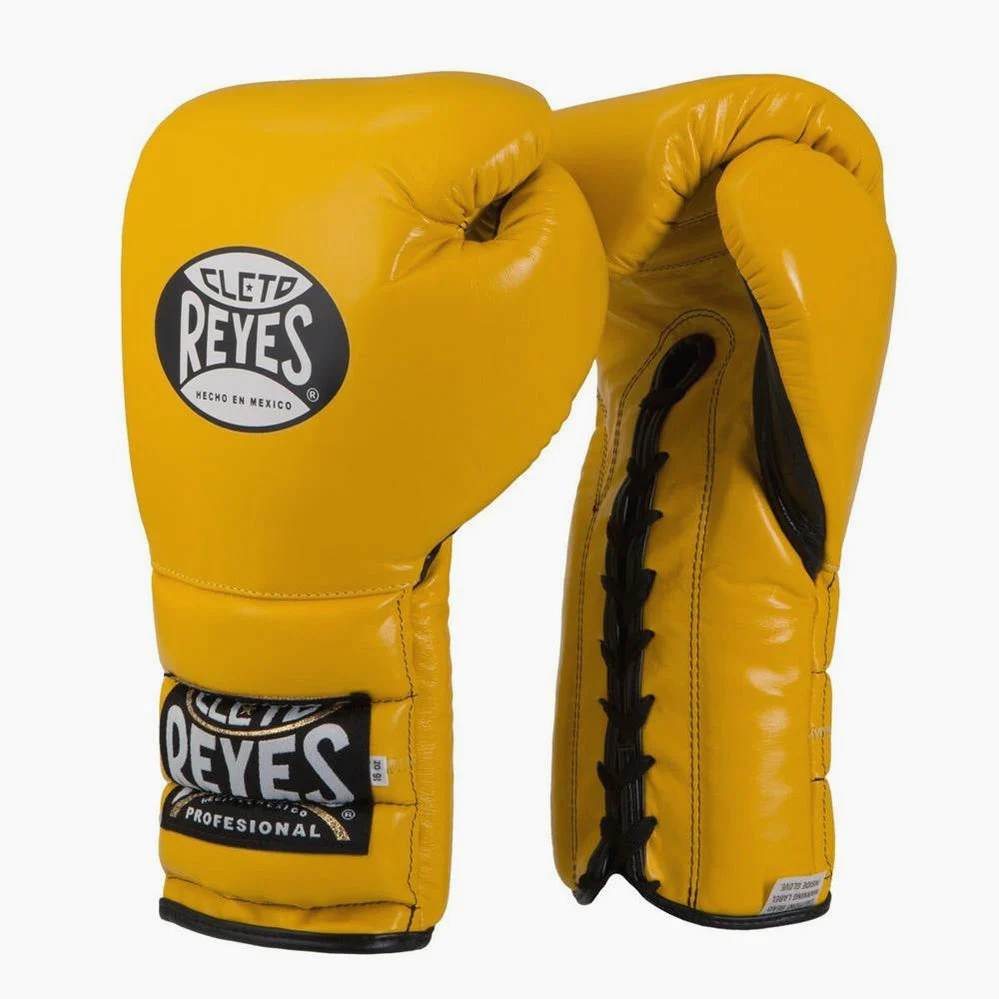 Guantes de boxeo Cleto Reyes Traditional Training CE4 Amarillo con Cordones 
