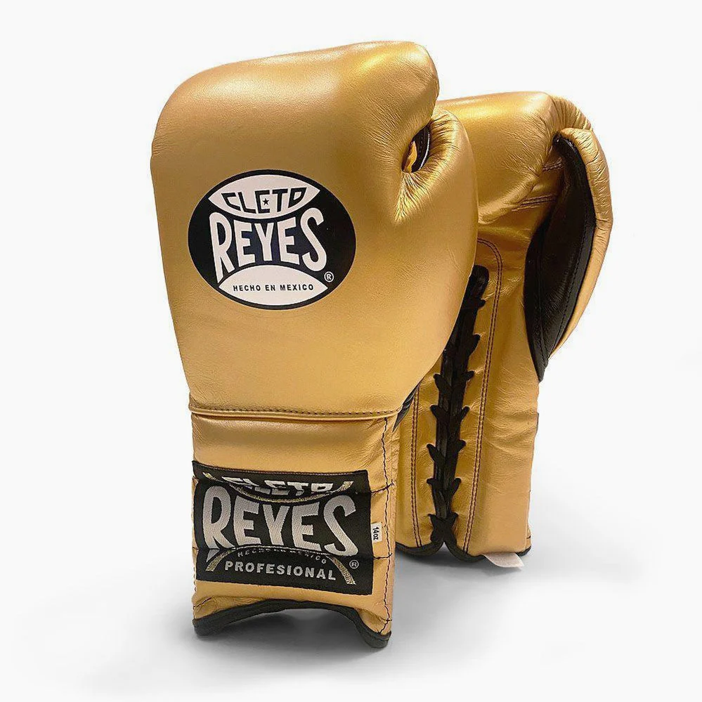 Guantes de boxeo Cleto Reyes Traditional Training CE4 Oro con Cordones 