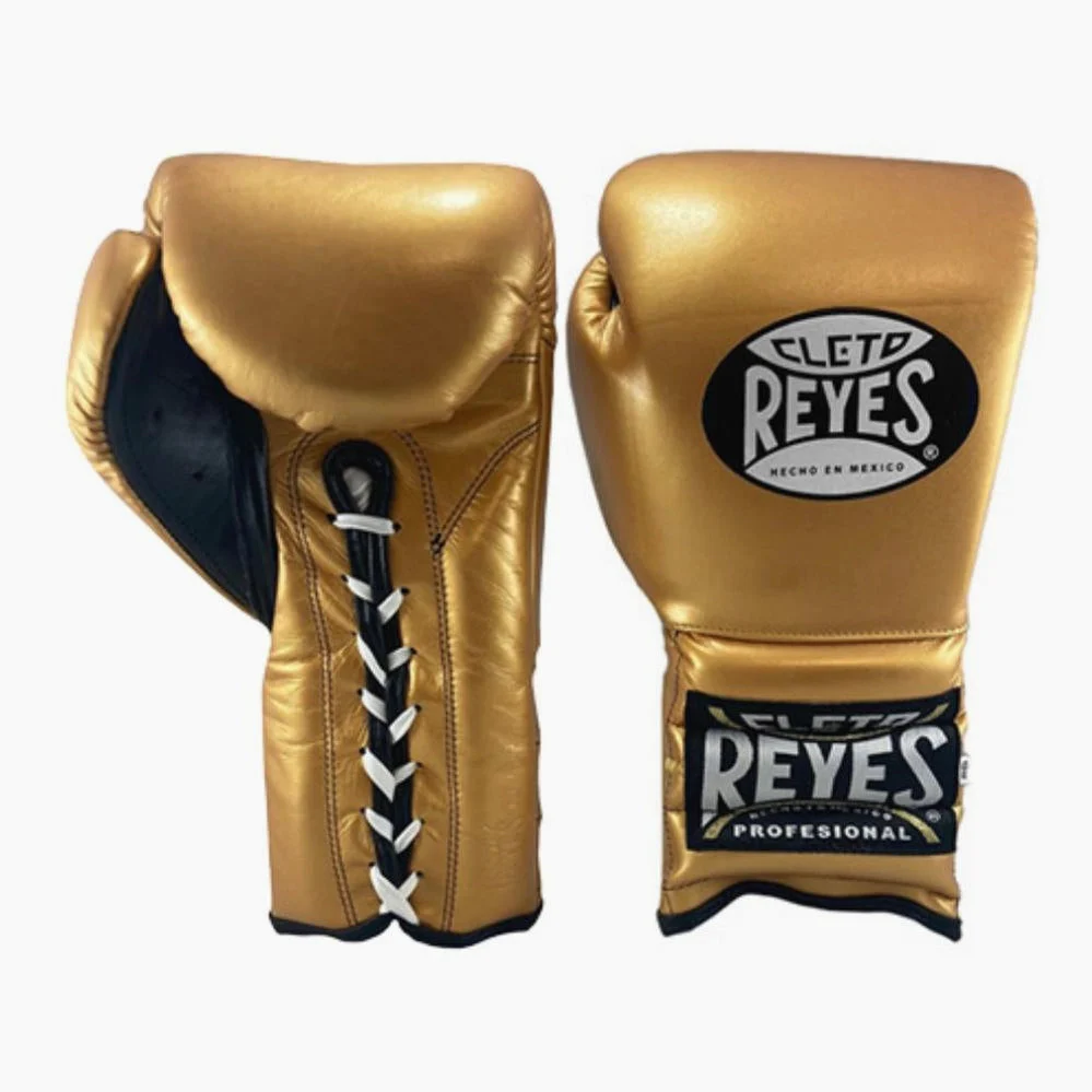 Guantes de boxeo Cleto Reyes Traditional Training CE4 Oro con Cordones  - Image 2