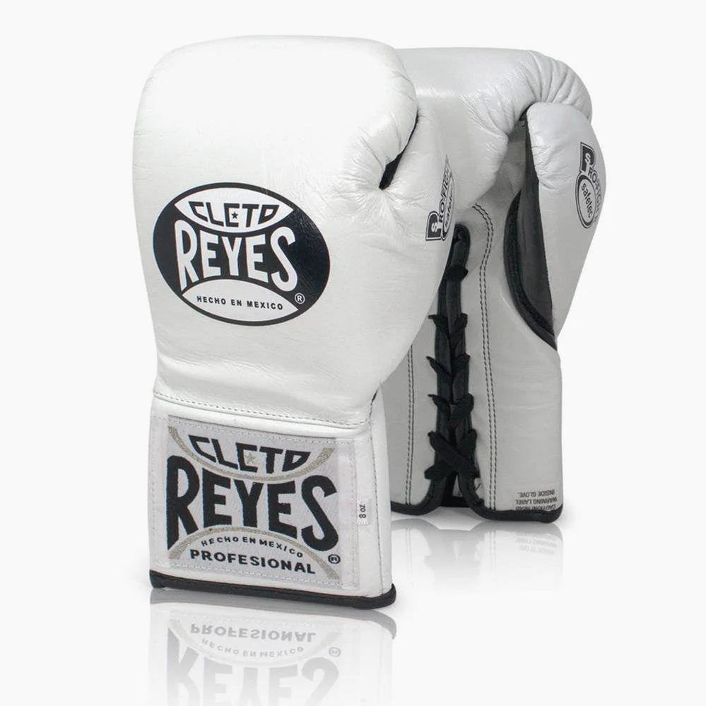 Guantes de boxeo Cleto Reyes Safetec CB4 Blanco con cordones 
