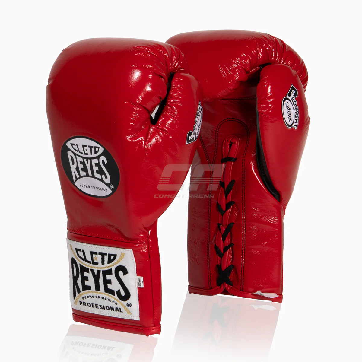 Guantes de boxeo Cleto Reyes Safetec CB4 Rojo-negro con cordones 