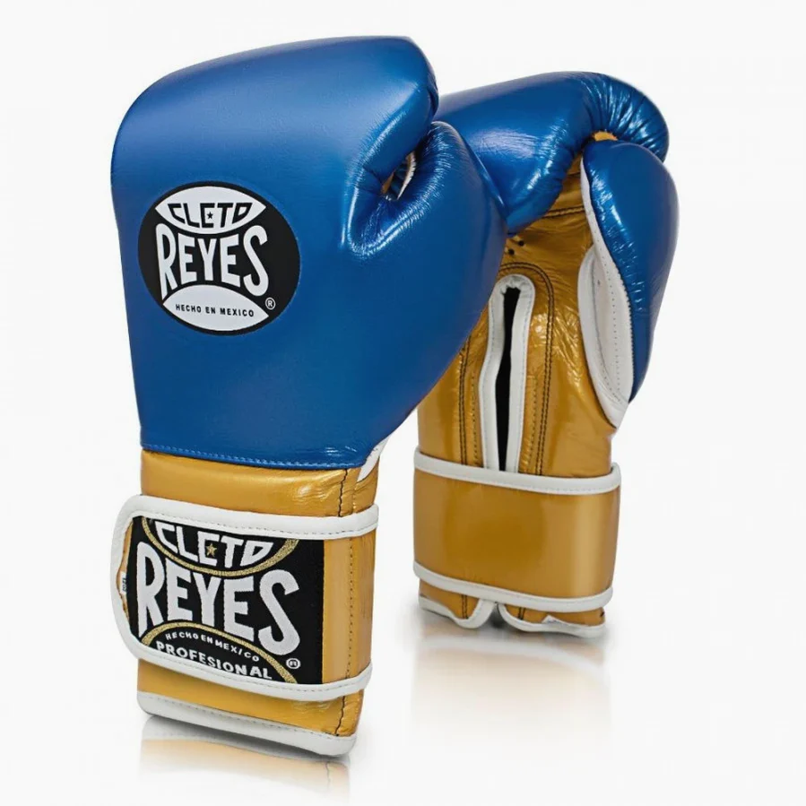 Guantes de boxeo Cleto Reyes Sparring CE6 Azul Zafiro Oro 