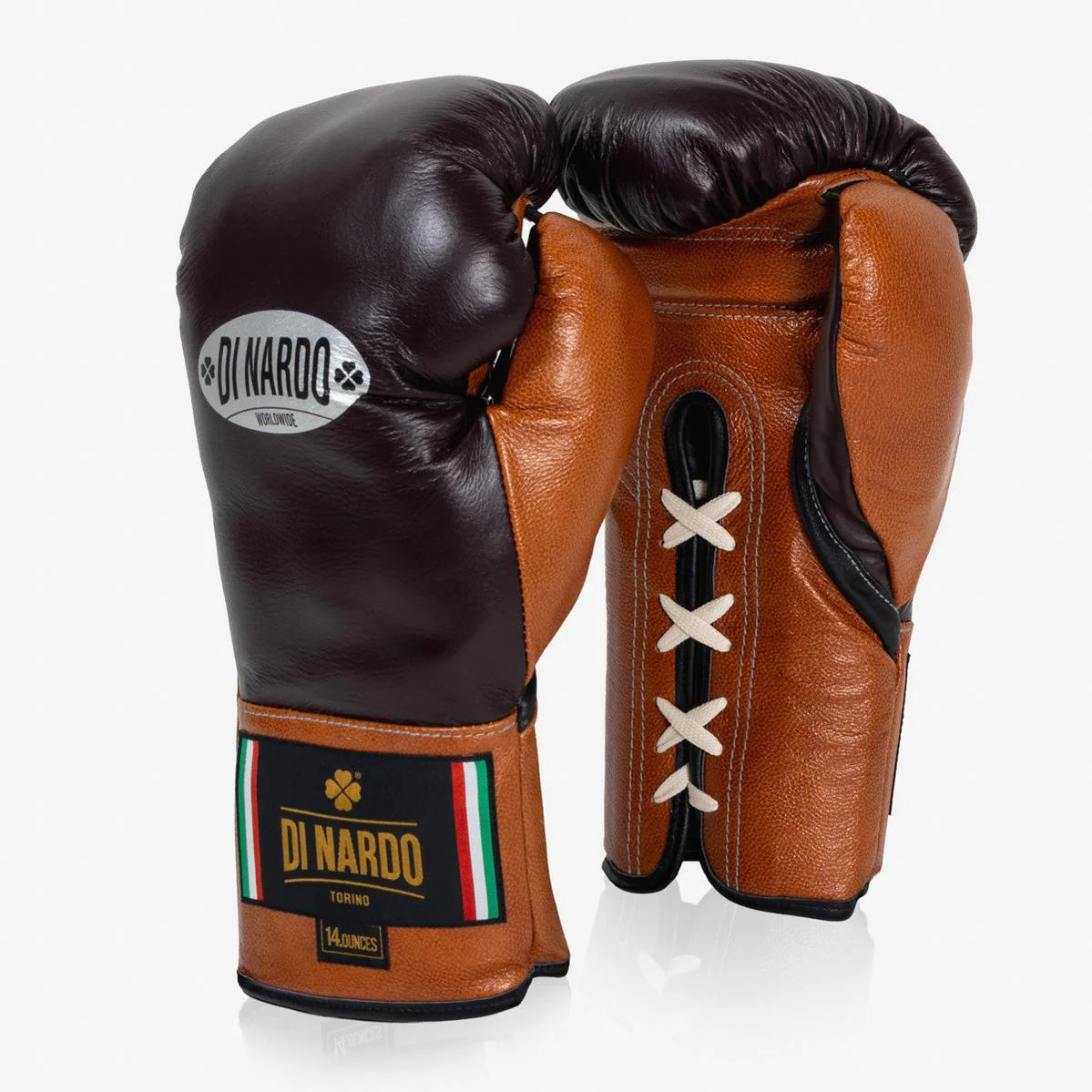 Guantes de boxeo Di Nardo con Cordones 14 Oz Borgoña-coñac - Image 2