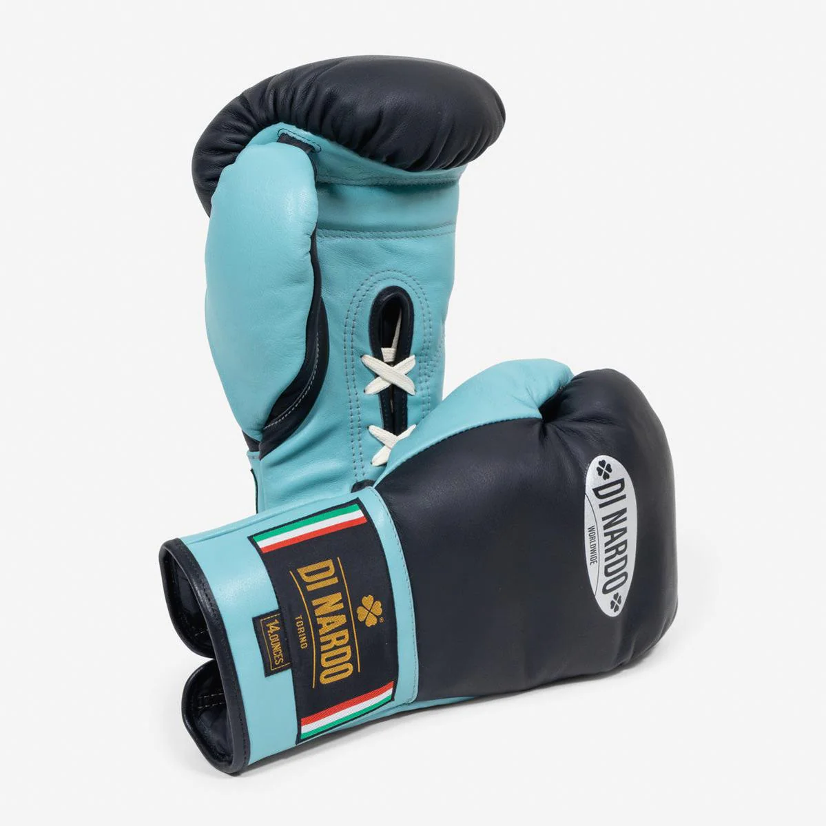 Guantes de boxeo Di Nardo con Cordones 14 Oz Negro-agua 