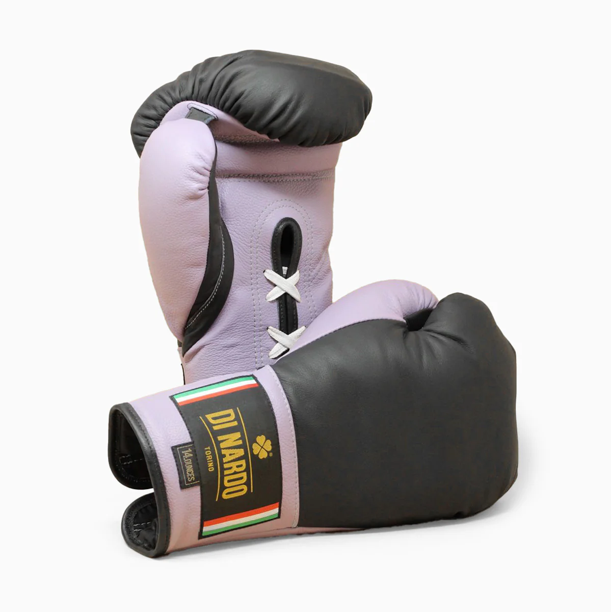 Guantes de boxeo Di Nardo con cordones 14 Oz Negro-lila