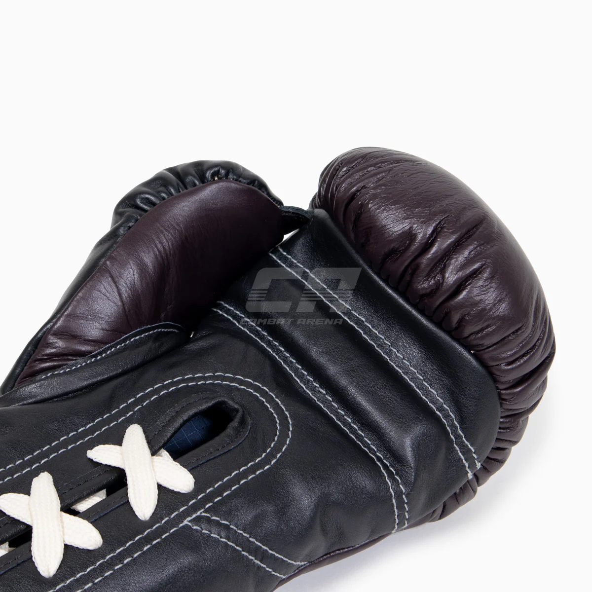 Guantes de boxeo Di Nardo con cordones Borgoña-Negro 14 oz  - Image 8