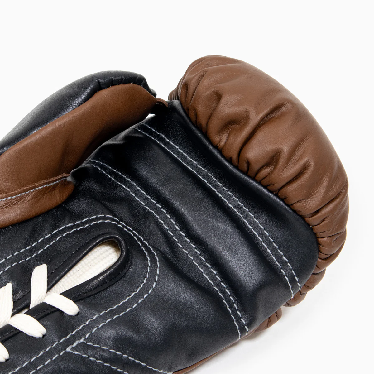 Guantes de boxeo Di Nardo con cordones Marrón Negro 10 Oz - Image 8