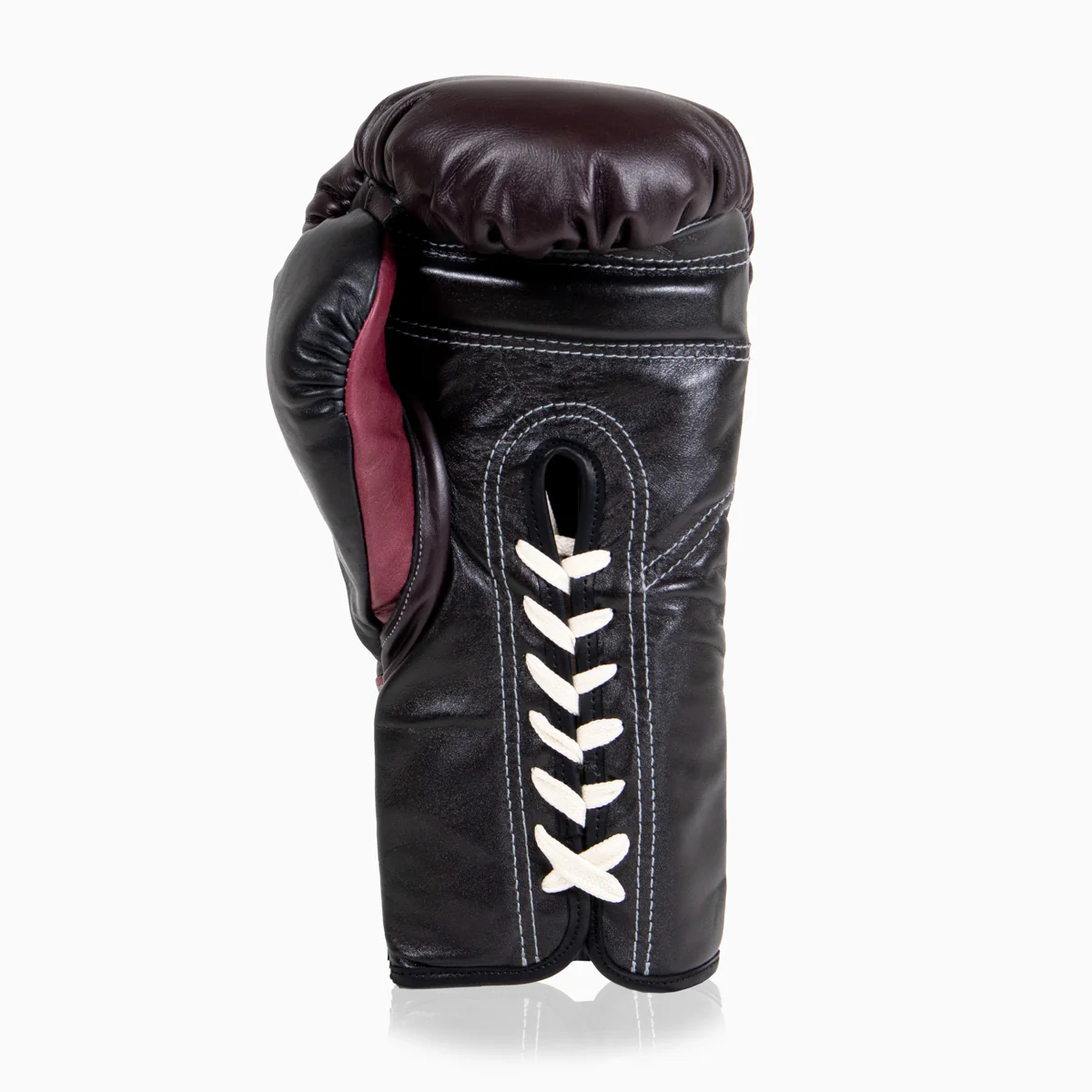 Guantes de boxeo Di Nardo con cordones Borgoña Negro  - Image 4