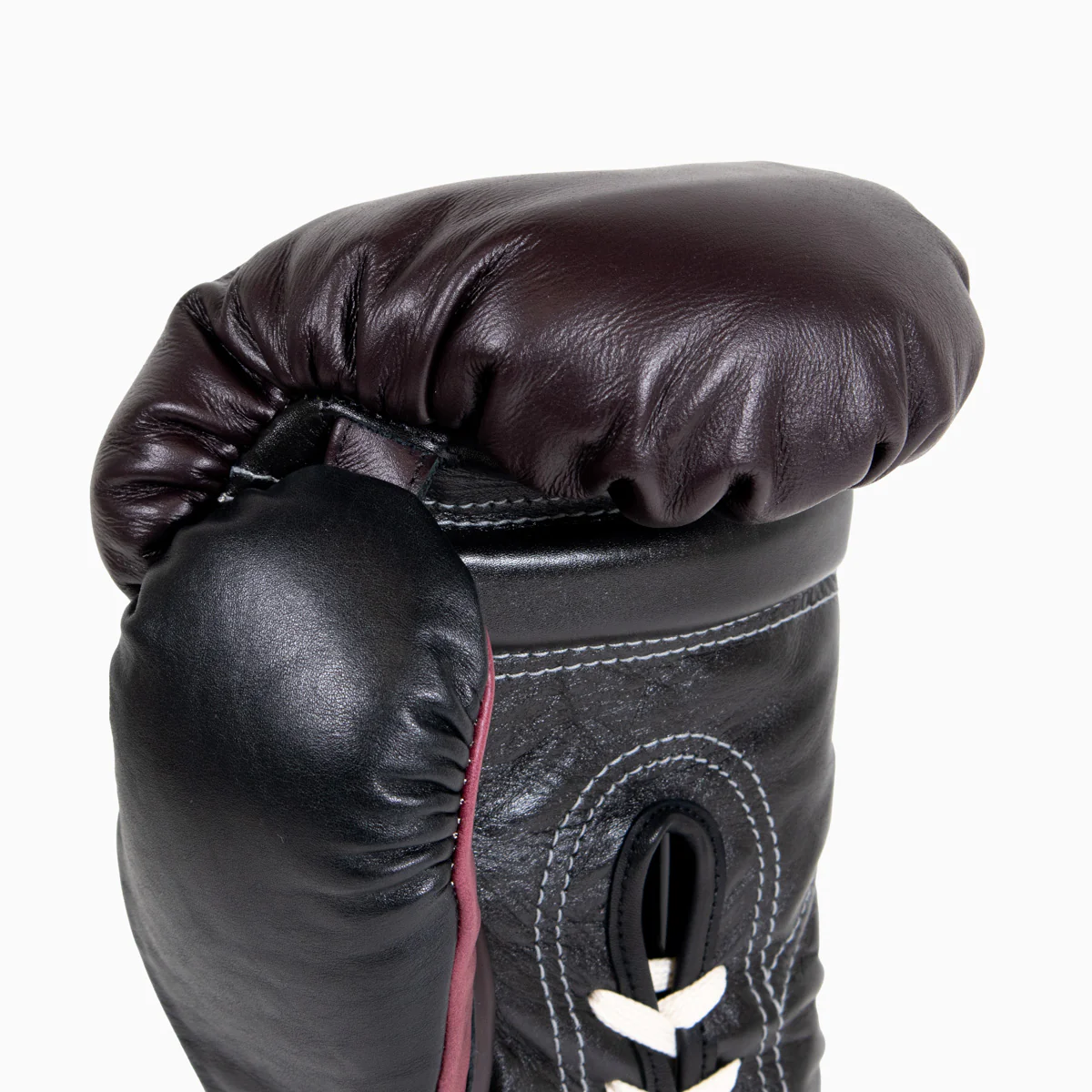 Guantes de boxeo Di Nardo con cordones Borgoña Negro  - Image 7