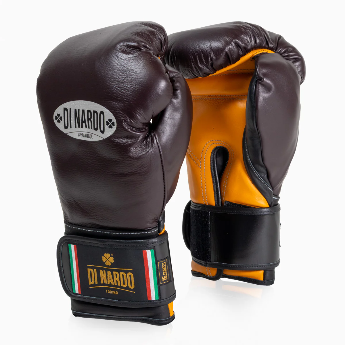 Guantes de boxeo Di Nardo con Velcro 16 Oz Borgoña-amarillo  - Image 2