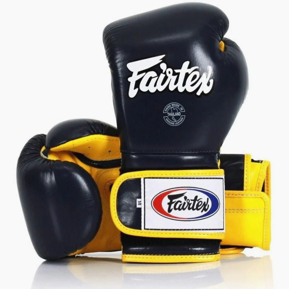 Guantes de boxeo Fairtex Mexican Estilo BGV9 Azul-amarillo 