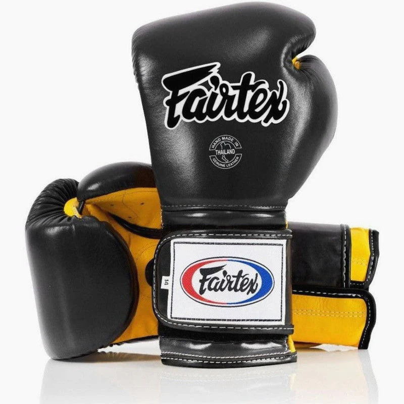 Guantes de boxeo Fairtex Mexican Estilo BGV9 Negro-amarillo 